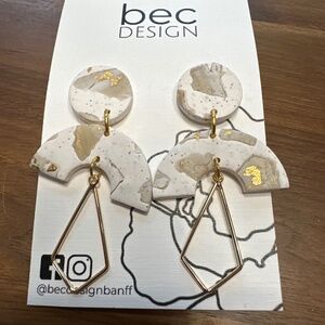 Gold and stone earrings
